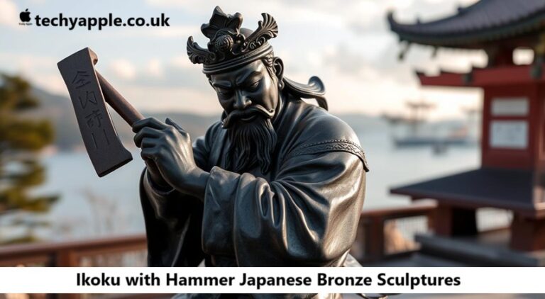 Ikoku with Hammer Japanese Bronze Sculptures